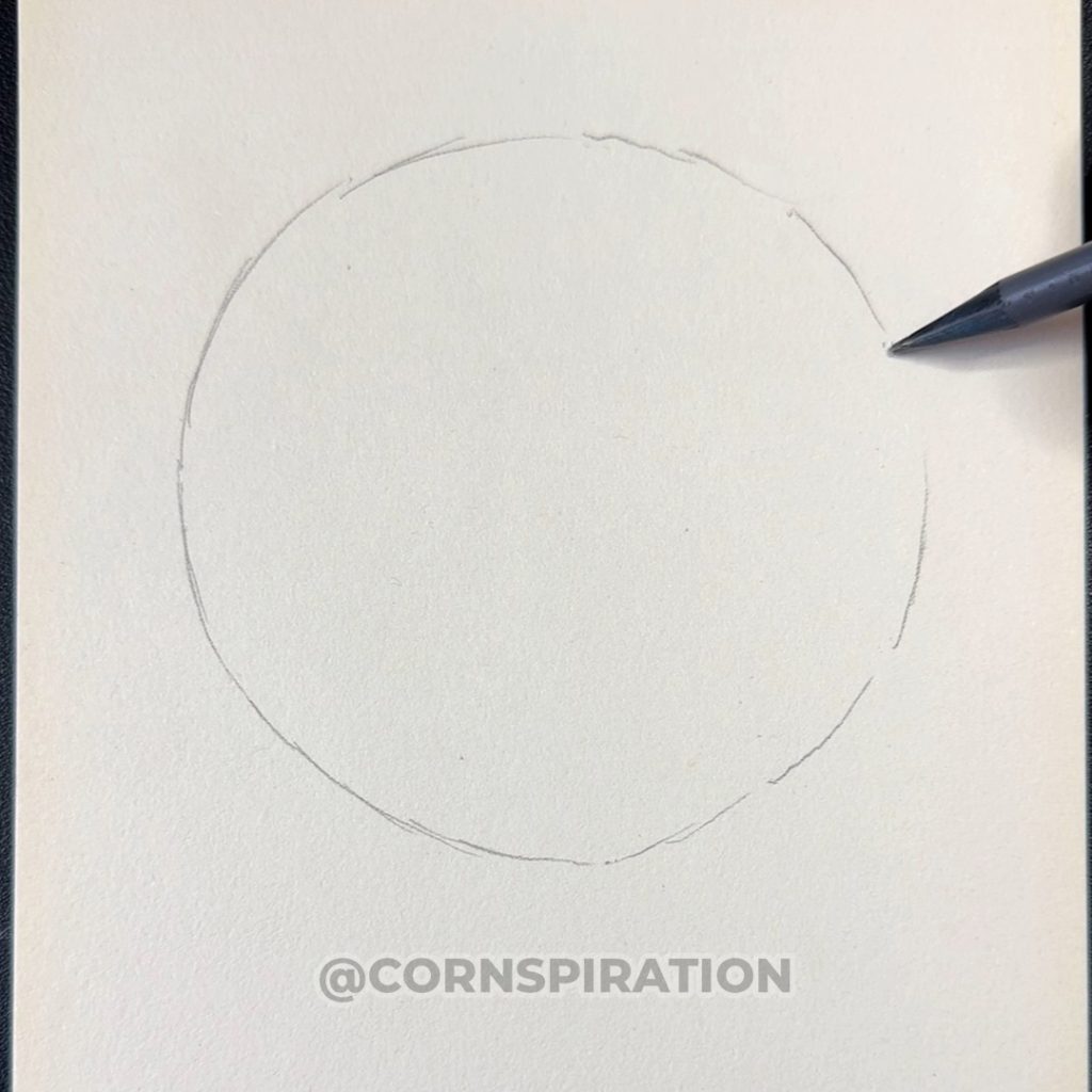 Círculo inicial para dibujar un rostro paso a paso